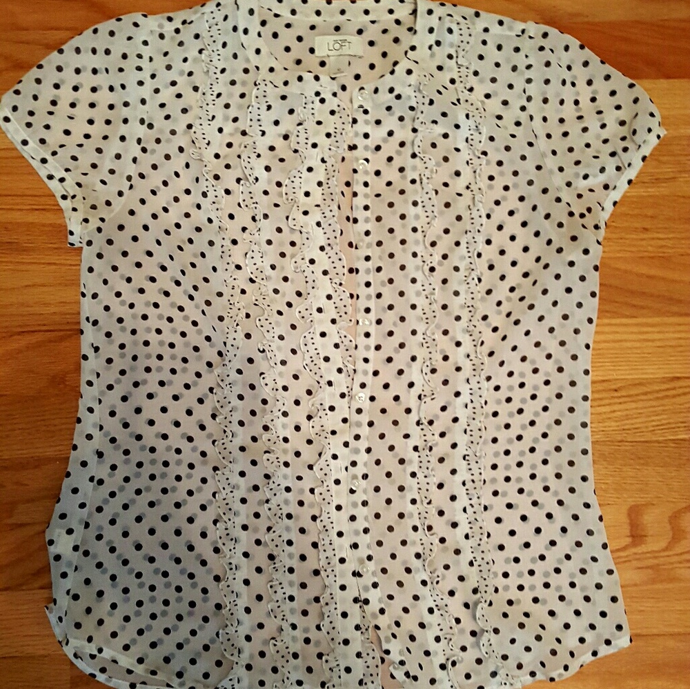 Loft Dress Shirt Polka Dots